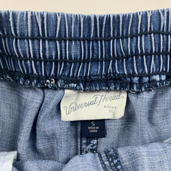 Universal Thread Blue Chambray Denim Pull On Shorts S - Picture 2 of 5